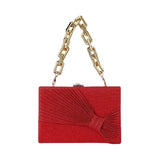 Shining Fabric Party Purse Bag Pleated Bow Mini Flap Ladies Prom Cocktail Weddin