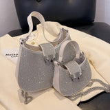 Crystal Rhinestone Diamond Shoulder Bag Chain Handbag Bling Evening Bags
