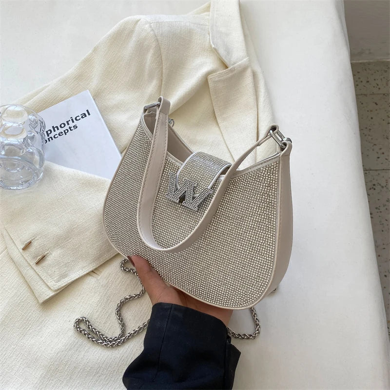 Crystal Rhinestone Diamond Shoulder Bag Chain Handbag Bling Evening Bags