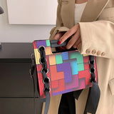 Patchwork Shoulder Crossbody Bag Tophandle Bag Ladies Handbag and Purse