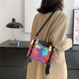 Patchwork Shoulder Crossbody Bag Tophandle Bag Ladies Handbag and Purse