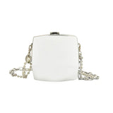 Silver Metal Box Bag Party Clutch Evening Bag Chain Crossbody Mini Bag