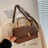 Women's PU Leather Crossbody Square Flap Shoulder Bag Tote Purse