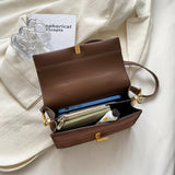 Women's PU Leather Crossbody Square Flap Shoulder Bag Tote Purse
