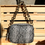 Snake Print Shoulder Handbag High Chain Crossbody Bag Totes Chain Women Bag