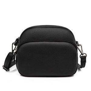 Soft Cow Leather Small Shoulder Bags Women Double Zipper Messenger Bag