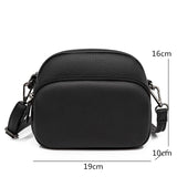 Soft Cow Leather Small Shoulder Bags Women Double Zipper Messenger Bag