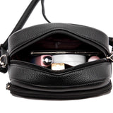 Soft Cow Leather Small Shoulder Bags Women Double Zipper Messenger Bag