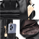 Soft Leather Backpack Women Large Capacity Purses Female Vintage Bag