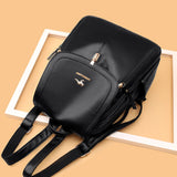 Soft Leather Backpack Women Large Capacity Purses Female Vintage Bag