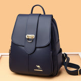 Soft Leather Backpack for Teenage Girls Large Capacity Ladies Bagpack