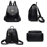Soft Leather Backpack for Teenage Girls Large Capacity Ladies Bagpack