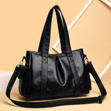 Soft Leather Handbags Retro Crossbody Bags for Women Large Capacity