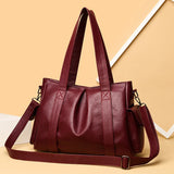 Soft Leather Handbags Retro Crossbody Bags for Women Large Capacity