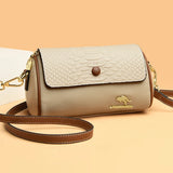 Barrel-shaped Soft Leather Handbag Shoulder Crossbody Bag for Women