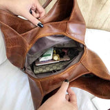 Soft Leather Handbags Roomy Shopper Bags Female Crossbody Shoulder Tote