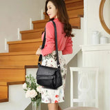 Soft Leather Women Handbags Pure Messenger Bag Double Flap Shoulder Crossb