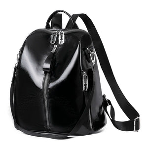 Soft PU Leather Women Backpack Casual Women Travel Backpack