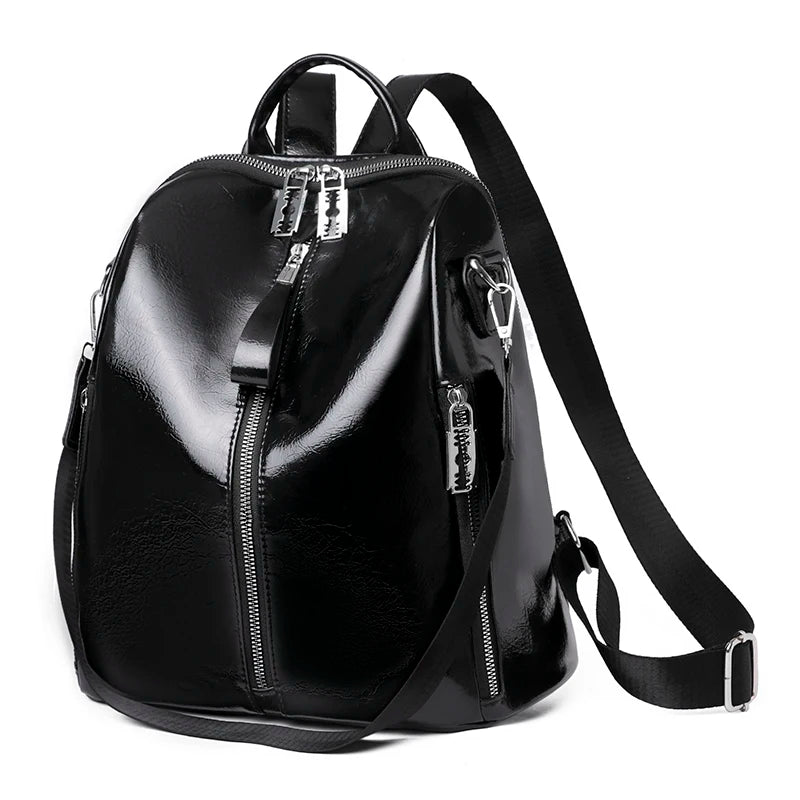 Soft PU Leather Women Backpack Casual Women Travel Backpack