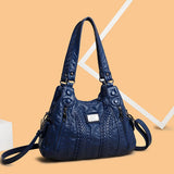 Soft Washed Pu Leather Shoulder Crossbody Bag for Women Ladies Purses and Handba