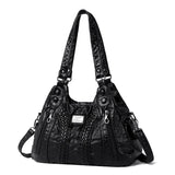 Soft Washed Pu Leather Shoulder Crossbody Bag for Women Ladies Purses and Handba