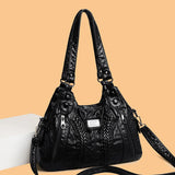 Soft Washed Pu Leather Shoulder Crossbody Bag for Women Ladies Purses and Handba
