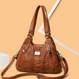 Soft Washed Pu Leather Shoulder Crossbody Bag for Women Ladies Purses and Handba
