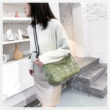 Winter Crossbody Down Bag Wide Strap Messenger Tote Bag Female Handbag