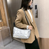 Winter Crossbody Down Bag Wide Shoulder Strap Messenger Bag Sac A Main