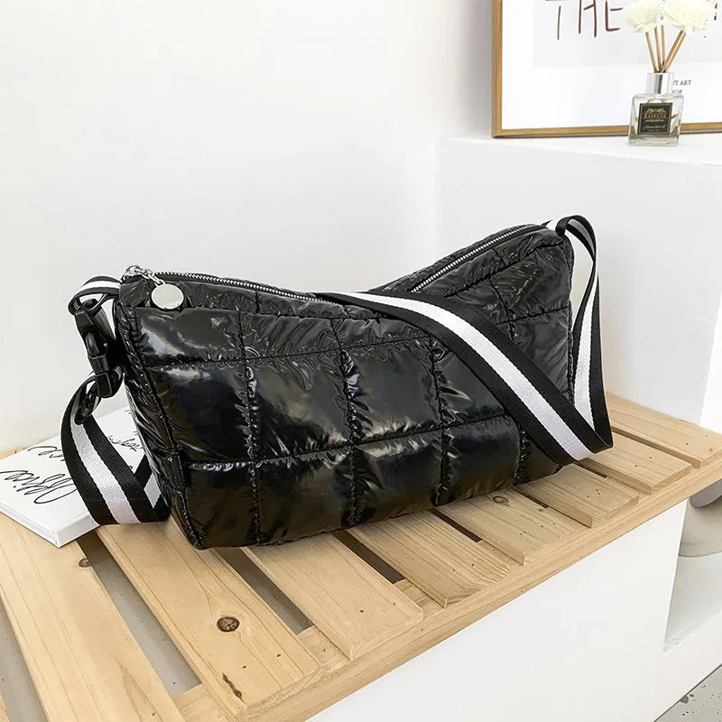 Winter Crossbody Shoulder Bag with Wide Strap for Women
