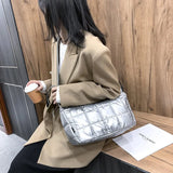 Winter Crossbody Shoulder Bag with Wide Strap for Women