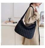 Winter Crossbody Down Bag Handbag with Wide Shoulder Strap