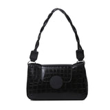 Square Flap Bag PU Leather Women's Handbag Stone Pattern Chain Shoulder