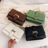 Stone Pattern Crossbody Leather Shoulder Bag