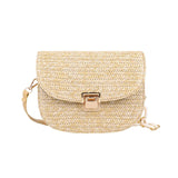 Straw Beach Bag Vintage Woven Shoulder Bag Ladies Crossbody Messenger Bag