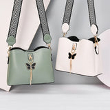 Tassel Bucket Crossbody Bag Soft Leather Vintage Tote