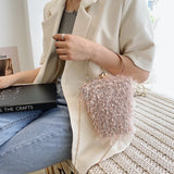 Heart Shaped Tassel Party Clutch Bag Top Handle Chain Shoulder Bag