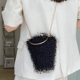 Heart Shaped Tassel Party Clutch Bag Top Handle Chain Shoulder Bag