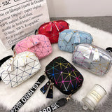 Tassel Small Messenger Bag For Women Lingge Embroidery Crossbody Bag