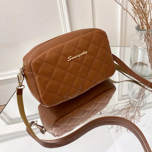 Tassel Small Messenger Bag For Women Lingge Embroidery Crossbody Bag