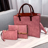 3-Piece Women's Leather Shoulder Bags Set