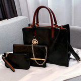 3-Piece Women's Leather Shoulder Bags Set