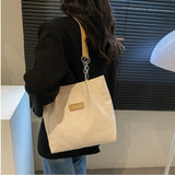 Large PU Leather Tote Bag for Women - Handbag for Students and Shoppers