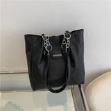 Large PU Leather Tote Bag for Women - Handbag for Students and Shoppers