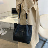 Large PU Leather Tote Bag for Women - Handbag for Students and Shoppers