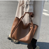 Women's Tote Bag PU Leather Large Handbag Shoulder Hand Female