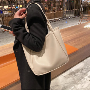 Women's Tote Bag PU Leather Large Handbag Shoulder Hand Female