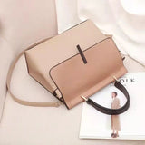 Women's Contrast Shoulder Bag Soft Leather Crossbody