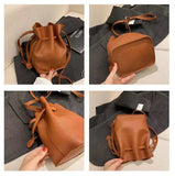 Vintage Crossbody Bucket Bag Woman Bag Female Shoulder Handbag