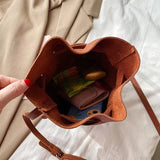 Vintage Crossbody Bucket Bag Woman Bag Female Shoulder Handbag